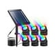 thumbnail image 1 of Focos solares para paisajismo, luces solares para estanques, tanques y jardines al aire libre. RGB colorido, 1 of 9