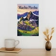 thumbnail image 3 of Vintage City Travel Poster of Machu Picchu Peru with Misty Mountain Scene Print Poster, 3 of 8