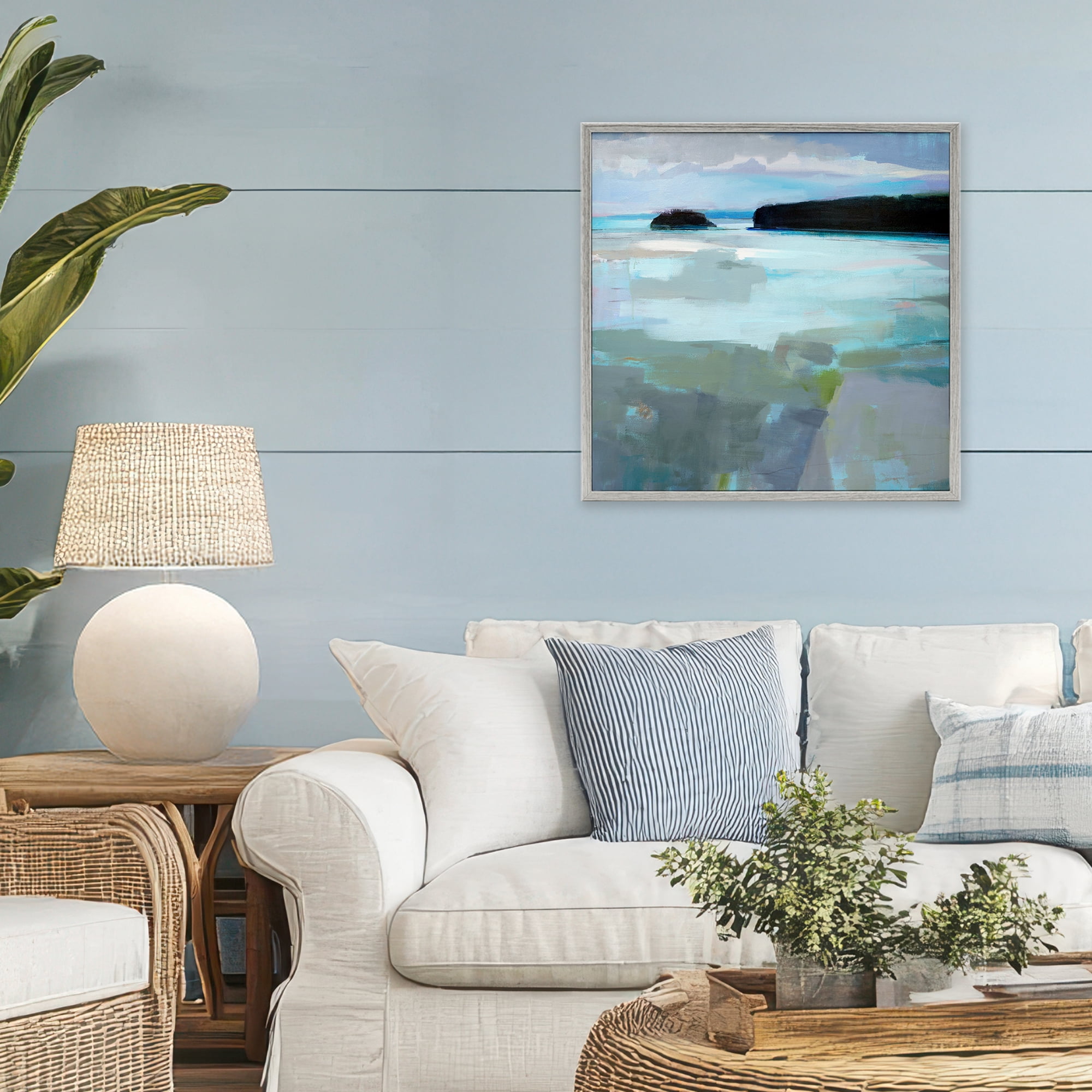 Stupell Industries Freeport Maine Abstraction Gray Framed Giclee Art, design by Kathleen Robbins