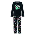 thumbnail image 5 of MIPREWUY Christmas Parent-child Outfit, Dinosaur Letter Printing Long Sleeve Round Collar Sleepwear/Jumpsuit for Adult/Baby/Kid/Dog, 5 of 10