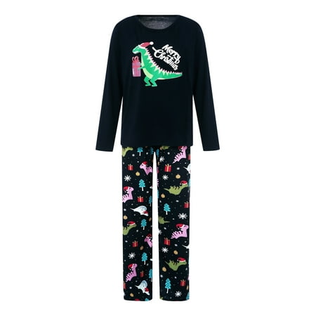 

Afunbaby Family Matching Christmas Pyjamas Set Dinosaur Letter Print Pajamas PJs Set Xmas Sleepwear Nightwear for Mens Womens Kids