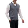 thumbnail image 4 of INSPIRE CHIC Men's Sweater Vest V Neck Knitwear Pullover Sleeveless Sweater Top M Dark Gray, 4 of 5