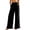 Black, variant on Wide Leg Pants Woman Solid Color High Waisted Beach Pants Casual Vacation Loose Pants with Pockets XXL