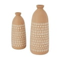 thumbnail image 6 of DecMode 15", 12"H Handmade Pink Ceramic Vase with Star Patterns, Set of 2, 6 of 8