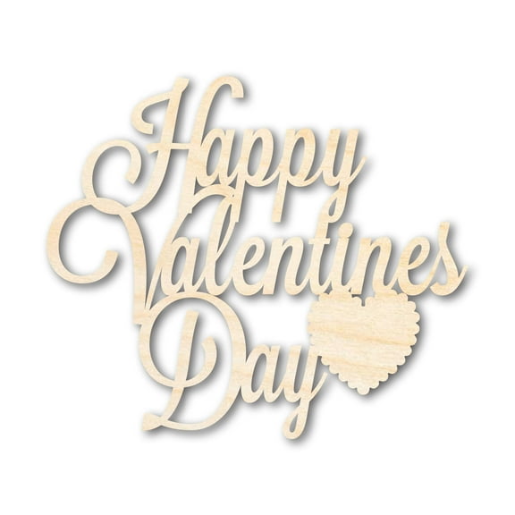 Unfinished Wood Happy Valentines Day Shape 4" / 1/8"