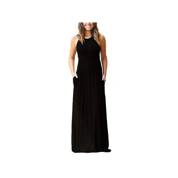 GRECERELLE Women's Round Neck Sleeveless A-line Casual
