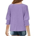 thumbnail image 3 of Girls Casual Long Sleeve Crew Neck Top Comfortable Lightweight Pullover Shirt for Daily Wear School Outings Play, 3 of 3