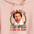thumbnail image 3 of ELF - Christmas Omg Santa I Know Him - Juniors Cropped Pullover Hoodie, 3 of 5
