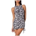 thumbnail image 1 of Robe Mini pour Femmes Aguichant Mode pour Femmes Aguichant à Col Rond Imprimé Sans Manches Moulante à Cordon Robe Mini Aguichant Robe Mini pour Femmes Robe pour Femmes Aguichant Élégante, 1 of 6