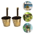 thumbnail image 3 of 2pcs Hanging Flower Pot Vintage Metal Flower Planter for Balcony Railing Fence, 3 of 8