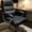 Black, variant on Office Seat Cushion, Faux Leather Chair Pad for Office, Barber and Computer Chairs, Waterproof Quilted Design, Thick Support for All-Day Comfort
