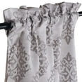 thumbnail image 2 of Superior Venetian Damask Jacquard Rod Pocket Curtain Panel, Set of 2, 26" x 63", Nickel, 2 of 5