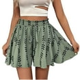 thumbnail image 2 of Taqqpue Women's Shorts Flowy Floral Print Shorts, Loose Elastic Waist Lightweight Casual Summer Beach Pants for Women, 2 of 7