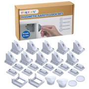 Tyry.Hu Magnetic Cabinet Locks for Baby Proofing Latch 10 Locks and 2 Key for Cabinets,Drawers,Cupboards