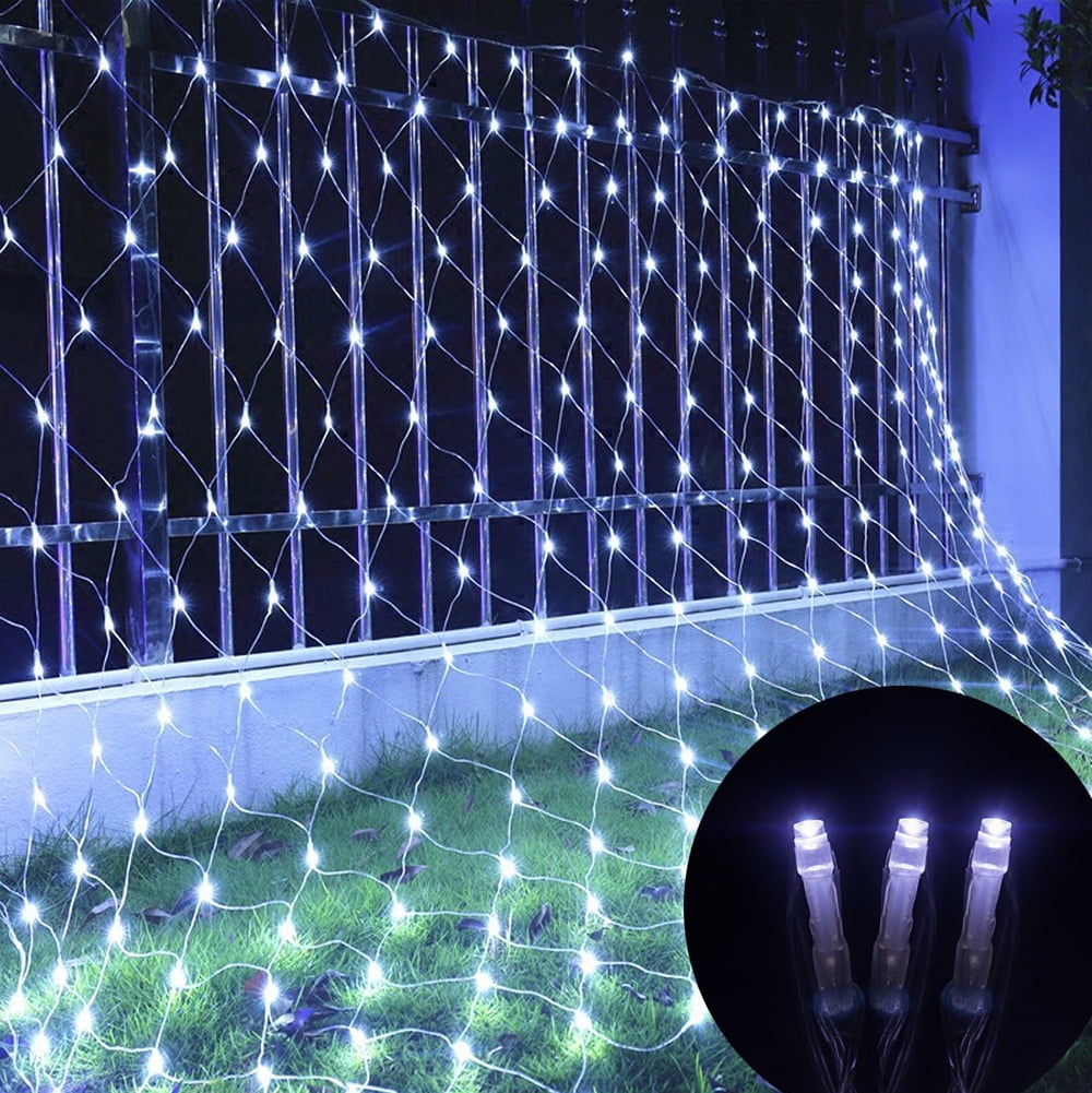 96/192 LED Net Grid String Light Fairy Curtain Christmas Wedding Party 8 Modes 