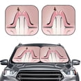 thumbnail image 2 of Haiem High Heel Shoes Butterfly Windshield Sun Shade: Universal Foldable 2-Piece Car Front Window Sunshade - Blocks Uv Rays, And Reduces Heat,Essential Car Accessory Medium, 2 of 7