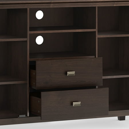 Simpli Home - Artisan Tall TV Media Stand - Dark Chestnut Brown
