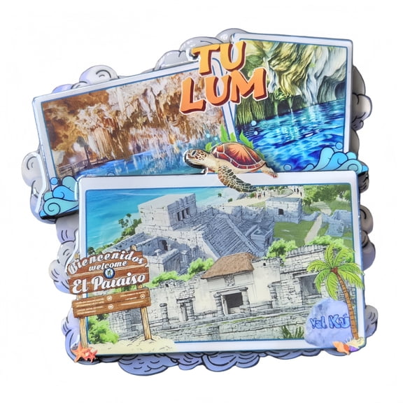 Tulum Mexico 3D Fridge Magnet Souvenir Gift,Wood Handmade Tulum Refrigerator Magnet Home Decoration Collection