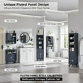 thumbnail image 3 of OKD 68" Tall Over the Toilet Storage Cabinet with Fluted Sliding Door, Bathroom Organizer and Storage Space-Saving with Marble Top Adjustable Shelves, Dark Grey, 3 of 6