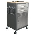thumbnail image 4 of Seville Classics UltraHD 2-Drawer Rolling Cabinet w/ Pegboard Side Panels, Satin Graphite, 4 of 9