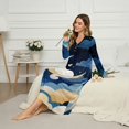 thumbnail image 3 of Tutolipy Cat Moon Printed Nightgowns for Women V Neck Sleepwear Long Sleeve Loungewear Comfy House Dress for Home, XL, 3 of 7