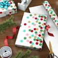 thumbnail image 2 of Hallmark Jumbo Holiday Reversible Wrapping Paper Roll (Colorful Dots and Red Stripes), 60 Sq. ft., 2 of 6