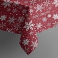 thumbnail image 5 of Red Christmas Snowflake Pattern Square Tablecloth,Waterproof Square Table Cover,Wipeable Spillproof Washable Table Cover for Home Kitchen Party Decor 60"x60"(152x152cm), 5 of 6