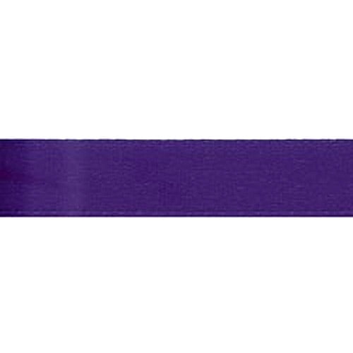 Offray Single Face Satin Ribbon 5/8X18'-Regal Purple