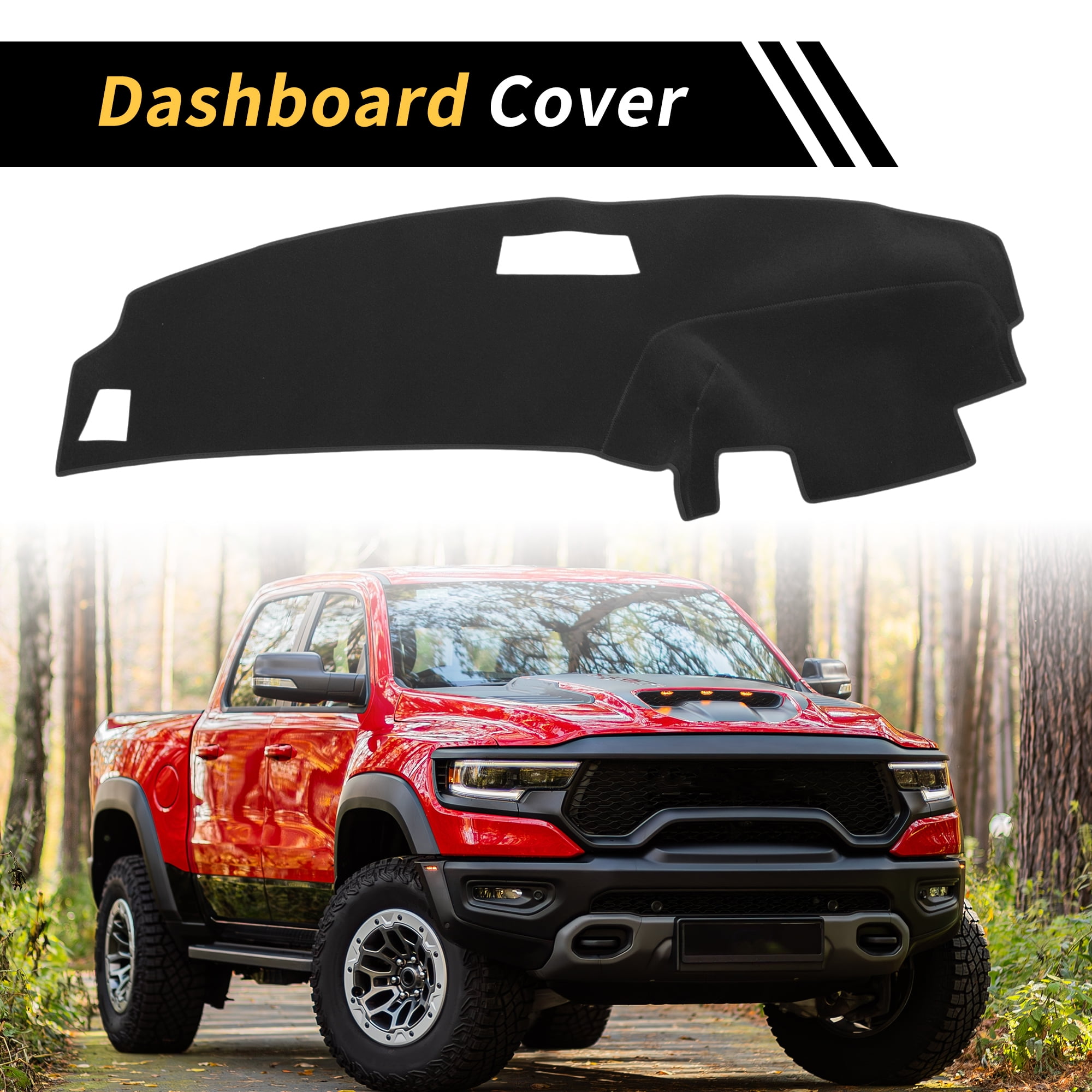 Unique Bargains Dash Cover for Ford for Ranger 1989-1994 Dash Board Mat Non-Slip Dash Cover Mat Pad Polyester Center Console Dashboard Cover Pad Carpet Black