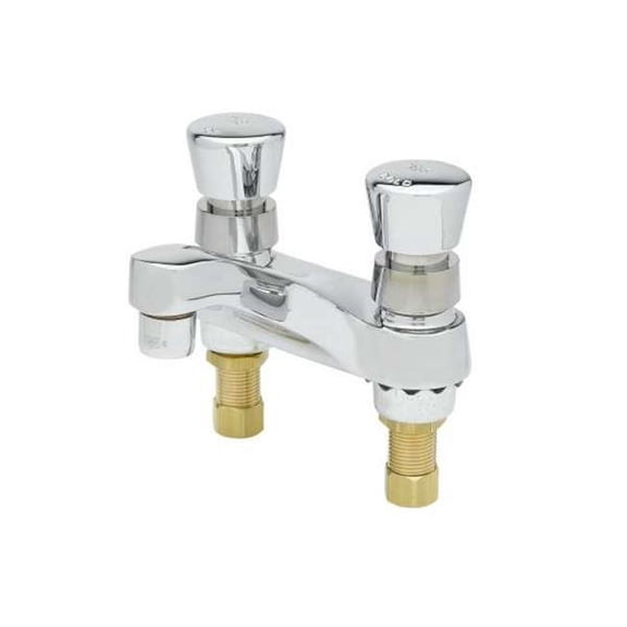 T&S Brass B-0831-VF05 0.5 GPM VR Spray Device Deck Mount Metering Faucet with 4 in. Centers Push Button Handle
