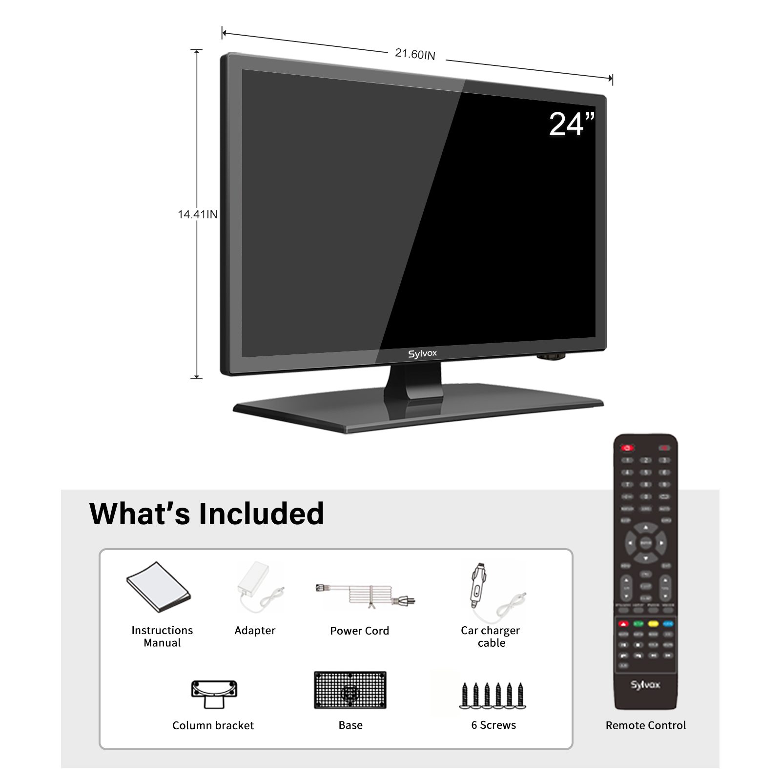 Sylvox 24" 1080p DC Powered RV TV with DVD photo 2