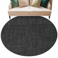 thumbnail image 2 of Black Burlap Texture Round Area Rug 7 FT, Non Slip Living Room Area Carpet, Farmhouse Vintage Black Washable Soft Circular Rug Non-Shedding Floor Carpet for Bedside Office Play Room Classroom, 2 of 9