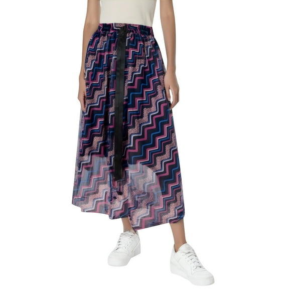 Cute Skirt for Teen Girls Cat Print Skirt for Women Cage Belt 31 Purse Covers Pleated Skater plus Size Floral Print A Line Mesh Midi Women Flowing Casual Knee Length Purple L