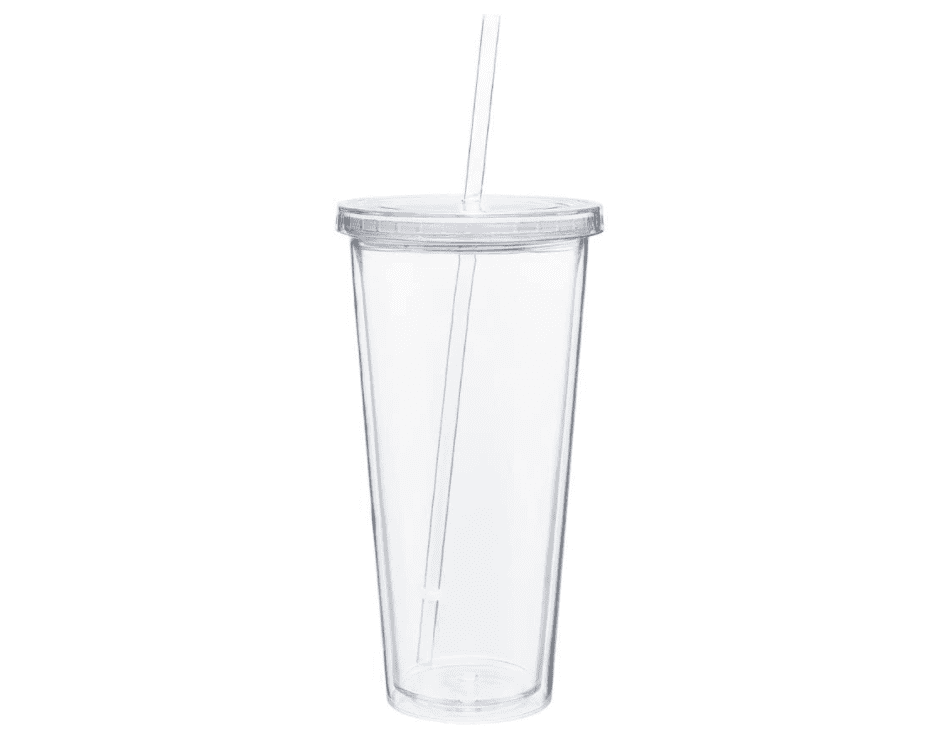 20oz Clear Insulated Acrylic Tumblers with Lid & Straw, Bulk Double Wall  Reusable Classic Cup, Clear Cups Cold Drink Cups with Lids and StrawsGreat Plastic  Tumblers for Cold Drinks, Coffee, Beer 