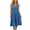 Sky Blue, variant on Women's Thin Spaghetti Strap V Neck Midi Jersey Dress Hidden Side Patch Pocket Loose Straight Fit Soft Casual Summer Everyday Swing Dress