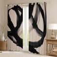 thumbnail image 2 of Castle Fairy Stripes Black Out Curtains,Black White Curtains Pack of 2 (42x63 Each), 2 of 6