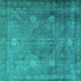 thumbnail image 1 of Ahgly Company Machine Washable Indoor Square Persian Turquoise Blue Traditional Area Rugs, 8' Square, 1 of 4