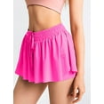 thumbnail image 7 of MOSHU 2 in 1 Double Layer Womens Shorts Running Yoga Athletic Shorts Flowy Hem Skirt, 7 of 7