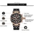 thumbnail image 5 of Business Men Watches (Chronograph/Waterproof/Luminous/Calendar/24 Hours) Big Face Stainless Steel Band Watches for Men, 5 of 6