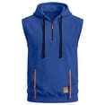 thumbnail image 4 of HBGVBA Men's Hoodie Tank Tops,Solid Color Muscle Blouse,Sleeveless Hooded Half Zip Pullover with Big Pocket Hoodie Top, 4 of 4