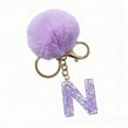 thumbnail image 4 of cpengpj Purple Velvet Letter Pendant Keychain, 26 Alphabet Charms for Backpack, Personalized Initials Gift, 4 of 9