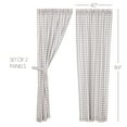 thumbnail image 2 of VHC Brands Farmhouse Window Annie Buffalo Check White Lined Curtain Panel Pair, 84x40, Grey, 2 of 8