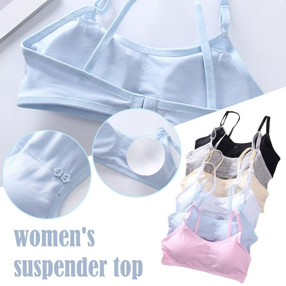 6 PCS Girls Teenage Bra Kids Soft Breathable Cotton Comfort Underwear Tops Clothing