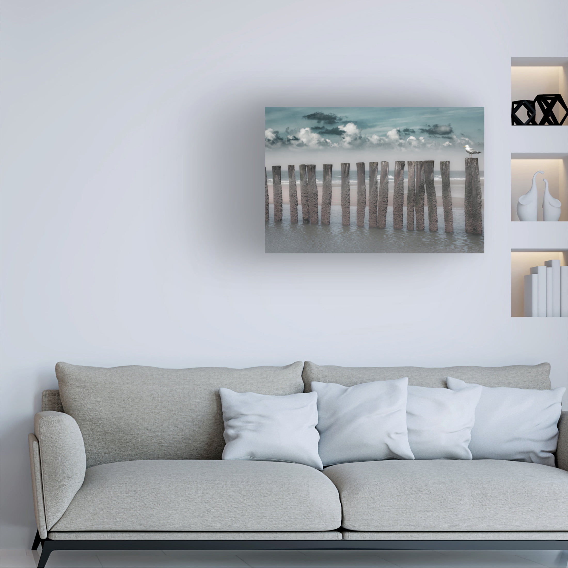 Canvas Wall Art - Bernardine de Laat 'Beach Bars' Wall Art for Living Room, Bedroom, or Office Décor by Trademark Fine Art - 47 x 30 Inches