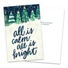 Personalized Snow Covered Hill and Trees Folded All Holiday Greeting Card