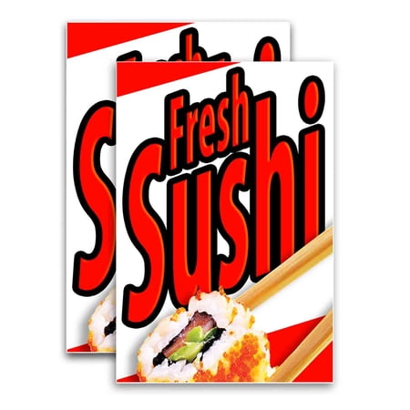 Fresh Sushi (24 X 36 ) Vinyl Decal Only (Pack of 2) |Sign|Sticker|Poster
