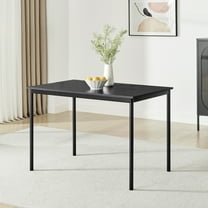 Mainstays Casual Wood and Metal Rectangular Table, Black finish for Indoor