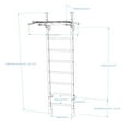 thumbnail image 3 of BenchK 521 Black Wall bars that allow floor-to-ceiling mounting or the standard wall installation with fixed steel 6-grip pull-up bar, 3 of 4