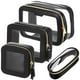 thumbnail image 1 of Set de bolsas de maquillaje Yeyeplum Leather Clear para mujer, 4 unidades, 1 of 6