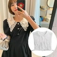 thumbnail image 3 of TISHITA 2-6 Pcs Blouse Détachable en Dentelle Col en Coton pour Femmes Faux 2 Pcs, 3 of 6